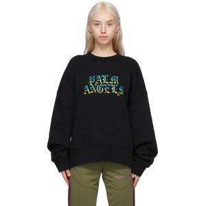 Palm Angels Black Hue Gothic Logo Sweatshirt